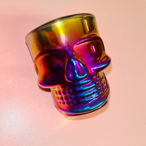 6 Iridescent Skull Shot Glasses by Circleware Rainbow Fusion - Picture 2 of 16